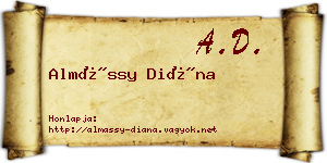 Almássy Diána névjegykártya