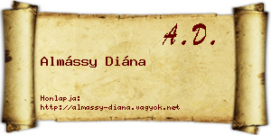 Almássy Diána névjegykártya